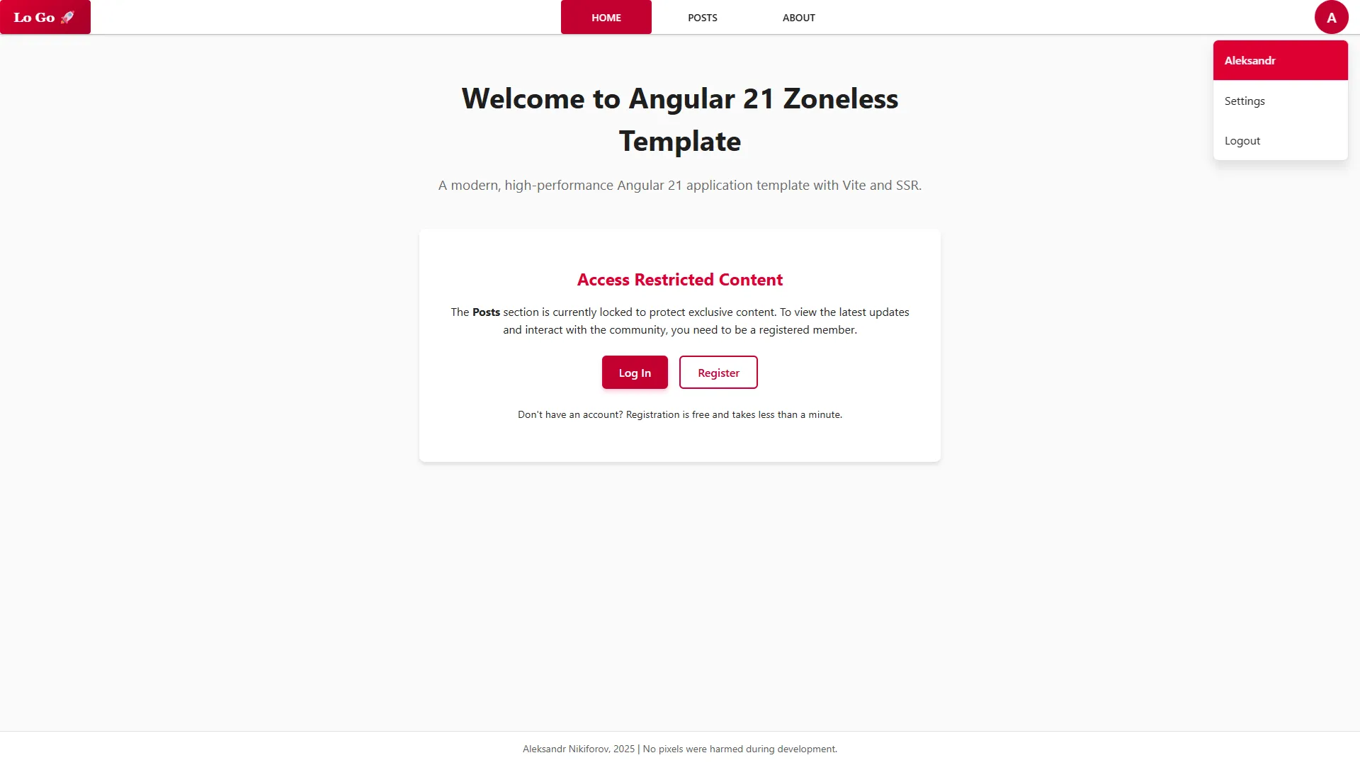 Angular Zoneless Template